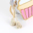 Trendy Creamy Color Key Chain Of Pure Color Decorated With Double Tassel
