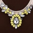 Bohemia Yellow Geometric Shape Gemstone Decorated Hand-woven Necklace