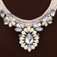 Bohemia Beige Geometric Shape Gemstone Decorated Hand-woven Necklace