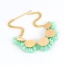 Bohemia Green Flower Decorated Simple Short Chain Design Necklace