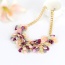 Fashion Multi-color Flower Shape Pendant Decorated Simple Necklace