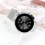 Fashion Black Color Matching Decorated Round Dail Shape Watch