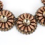 Fashion Coffee Pearls Decorated Flower Shape Design Simple Necklace