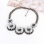 Fashion White Pearls Decorated Flower Shape Design Simple Necklace