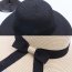 Trendy Black Bowknot Decorated Pure Color Sun Hat