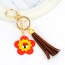 Lovely Coffee Flower&tassel Decorated Simple Key Ring