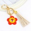 Lovely Beige Flower&tassel Decorated Simple Key Ring