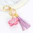 Lovely Purple Flower&tassel Decorated Simple Key Ring