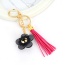 Lovely Plum-red Flower&tassel Decorated Simple Key Ring