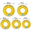 Fashion Yellow+blue Letter Pattern Decorated Color Matching Simple Swim Ring