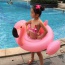 Fashion Pink Flamingo Shape Decorated Color Matching Swim Ring