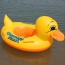 Fashion Yellow Duck Pattern Decorated Color Matching Design Infant Swim Ring