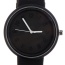 Fashion Black Pure Color Decorated Round Dail Design Watch