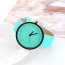 Fashion Green Color Matching Decorated Round Dail Design Watch
