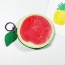 Fashion Dark Green Circular Ring&leaf Pendant Decorated Watermelon Shape Simple Wallet