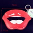 Fashion Red Color Matching Decorated Lip Shape Design Wallet