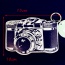 Fashion Black Color Matching Decorated Camera Shape Design Wallet
