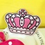 Fashion Pink Crown Pattern Decorated Color Matching Simple Wallet