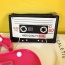 Fashion Black Tape Pattern Decorated Color Matching Design Wallet