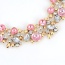 Fashion Pink Pearls&diamond Decorated Double Layer Necklace