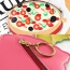Fashion Red+black Pizza Shape Decorated Color Matching Simple Wallet