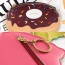 Fashion Gray+beige Donut Shape Decorated Color Matching Simple Wallet
