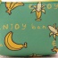 Fashion Blue Banana Pattern Decorated Square Shape Simple Wallet