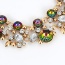 Fashion Multi-color Round Shape Diamond Decorated Double Layer Necklace