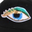 Fashion Black Embroidery Eye Pattern Decorated Pure Color Baseball Cap