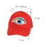 Fashion Red Embroidery Eye Pattern Decorated Pure Color Baseball Cap