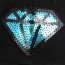 Fashion Black Embroidery Diamond Pattern Decorated Pure Color Baseball Cap