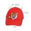 Fashion Red Embroidery Tiger Pattern Decorated Pure Color Baseball Cap