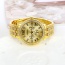 Fashion Gold Color Diamond Decorated Round Dail Pure Color Watch