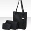 Fashion Black Tassel&bead Decorated Pure Color Simple Shoulder Bag(3pcs)