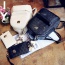 Trendy Beige Bear Decorated Pure Color Simple Backpack(4pcs)
