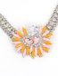 Fashion Multi-color Square Shape Diamond Decorated Simple Short Chain Necklace