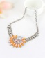 Fashion Multi-color Square Shape Diamond Decorated Simple Short Chain Necklace