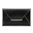 Fashion Black Pure Color Decorated Envelop Shape Simple Handbag