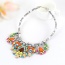 Fashion Multi-color Water Drop Shape Diamond Decorated Color Matching Necklace