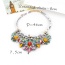 Fashion Multi-color Water Drop Shape Diamond Decorated Color Matching Necklace