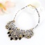 Fashion Black Water Drop Shape Diamond Decorated Color Matching Necklace