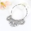 Fashion White Water Drop Shape Diamond Decorated Pure Color Necklace