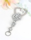 Fashion Silver Color Irregularity Shape Diamond Decorated Simple Anklet