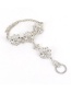 Fashion Silver Color Oval Shape &round Shape Diamond Decorated Simple Anklet