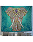 Retro Multi-color Elephant Pattern Decortaed Simple Square Shape Scarf