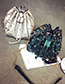 Fashion Green Metal Rivet Decorated Simple Long Chain Bucket Bag