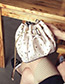 Fashion Pink Metal Rivet Decorated Simple Long Chain Bucket Bag
