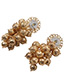 Trendy Gold Color Round Balls Decorated Pure Color Hollow Out Earrings