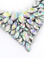 Fashion Multi-color Oval Shape Diamond Decorated Color Matching Necklace