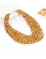Fashion Yellow+red Beads Decorated Color Matching Multi-layer Necklace